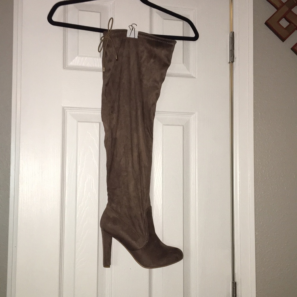 Thigh high plus size heel boots